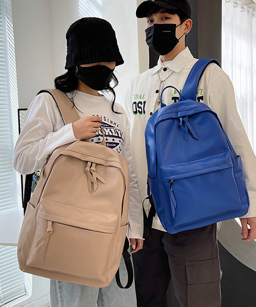 c.u.l（シーユーエル）の「ユニセックス PUレザー大容量シンプルリュック バックパック cula489（バックパック/リュック・レディース・ベージュ/ブラウン/ブラック/ブルー・FREE）」の9枚目の写真