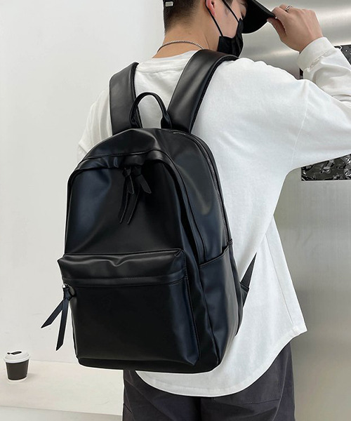 c.u.l（シーユーエル）の「ユニセックス PUレザー大容量シンプルリュック バックパック cula489（バックパック/リュック・レディース・ベージュ/ブラウン/ブラック/ブルー・FREE）」の11枚目の写真