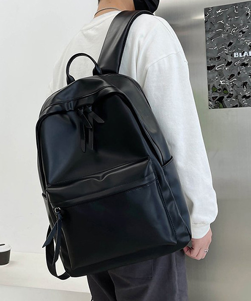 c.u.l（シーユーエル）の「ユニセックス PUレザー大容量シンプルリュック バックパック cula489（バックパック/リュック・レディース・ベージュ/ブラウン/ブラック/ブルー・FREE）」の13枚目の写真