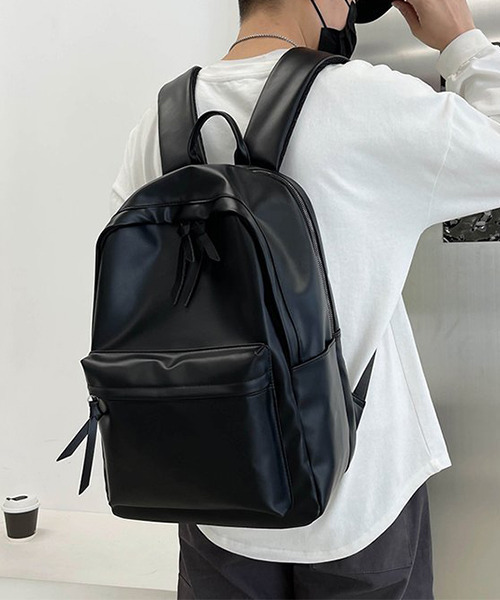 c.u.l（シーユーエル）の「ユニセックス PUレザー大容量シンプルリュック バックパック cula489（バックパック/リュック・レディース・ベージュ/ブラウン/ブラック/ブルー・FREE）」の17枚目の写真