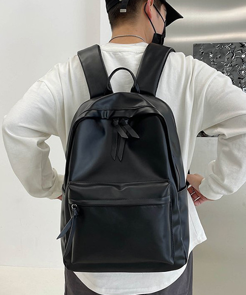 c.u.l（シーユーエル）の「ユニセックス PUレザー大容量シンプルリュック バックパック cula489（バックパック/リュック・レディース・ベージュ/ブラウン/ブラック/ブルー・FREE）」の18枚目の写真