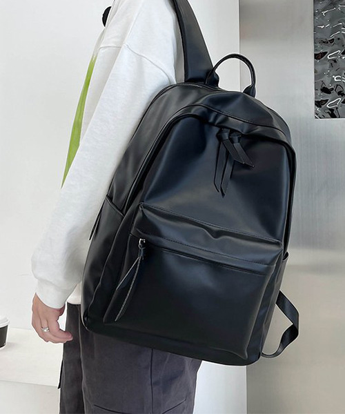 c.u.l（シーユーエル）の「ユニセックス PUレザー大容量シンプルリュック バックパック cula489（バックパック/リュック・レディース・ベージュ/ブラウン/ブラック/ブルー・FREE）」の16枚目の写真