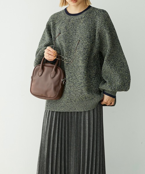 Chaco closet(チャコ クローゼット)の「畦編みボリュームスリーブニットプルオーバー(ニット/セーター・レディース・ブラック/アイボリー/ピンク/ライトグリーン/ブラック×ホワイト/ベージュ系/イエロー/オレンジ系/ネイビー系/ピンク系/グレー系・FREE)」の22枚目の写真