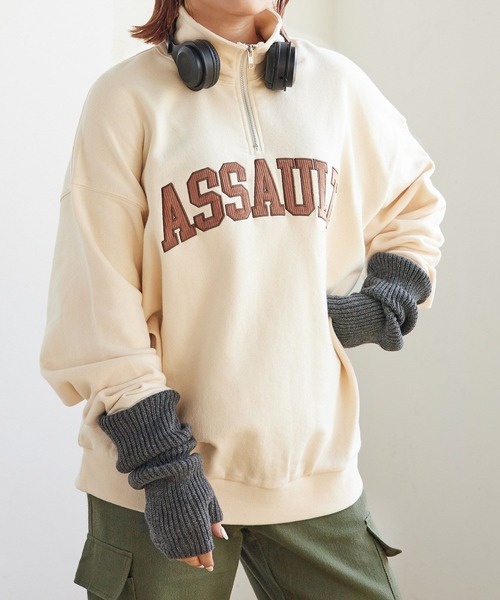 PBLIM（ページボーイリム）の「PAGEBOYLIM/ロゴシシュウジップスウェット（スウェット・レディース・クリーム/マスタード/ブラック・MEDIUM/LARGE）」の8枚目の写真