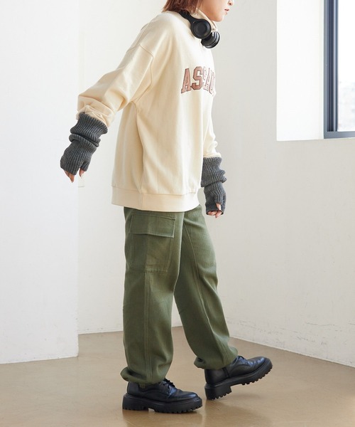 PBLIM（ページボーイリム）の「PAGEBOYLIM/ロゴシシュウジップスウェット（スウェット・レディース・クリーム/マスタード/ブラック・MEDIUM/LARGE）」の11枚目の写真