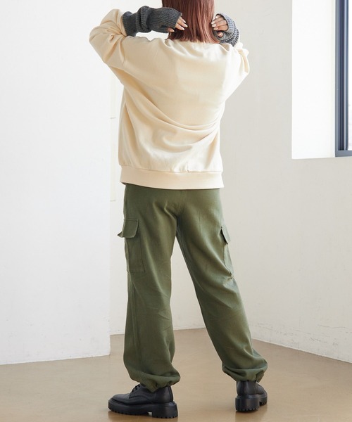 PBLIM（ページボーイリム）の「PAGEBOYLIM/ロゴシシュウジップスウェット（スウェット・レディース・クリーム/マスタード/ブラック・MEDIUM/LARGE）」の12枚目の写真