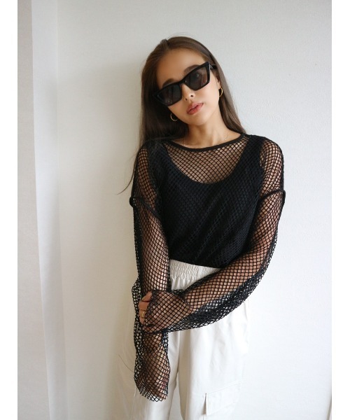 TRUNC(トランクエイティーエイト)の「Piping Mesh Pullover(その他トップス・レディース・ブラック/カーキ・FREE)」の2枚目の写真