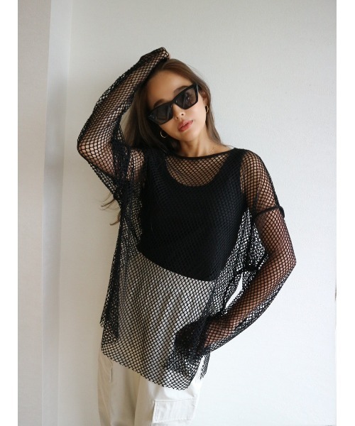 TRUNC(トランクエイティーエイト)の「Piping Mesh Pullover(その他トップス・レディース・ブラック/カーキ・FREE)」の9枚目の写真