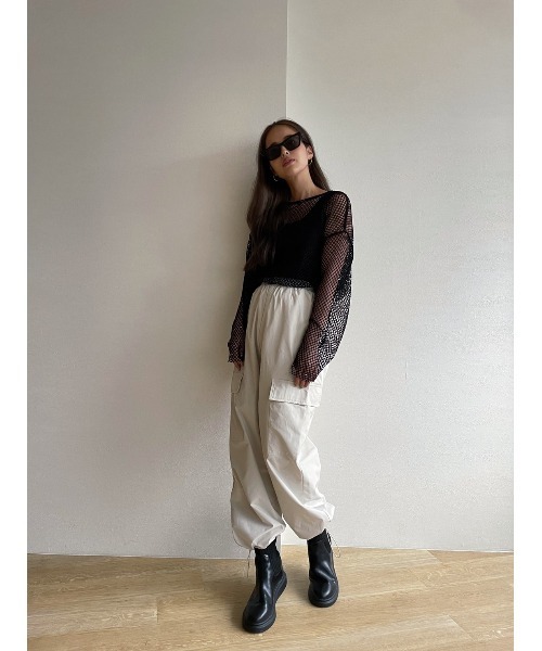 TRUNC(トランクエイティーエイト)の「Piping Mesh Pullover(その他トップス・レディース・ブラック/カーキ・FREE)」の7枚目の写真