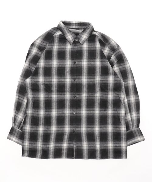 STYLEBLOCK(スタイルブロック)の「ビエラ先染めチェックシャツ(シャツ/ブラウス・レディース・ネイビー/ブラック/ベージュ・M)」の4枚目の写真