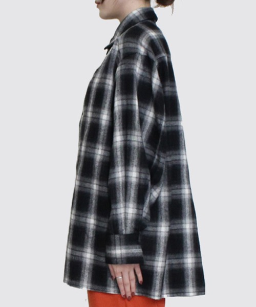 STYLEBLOCK(スタイルブロック)の「ビエラ先染めチェックシャツ(シャツ/ブラウス・レディース・ネイビー/ブラック/ベージュ・M)」の5枚目の写真