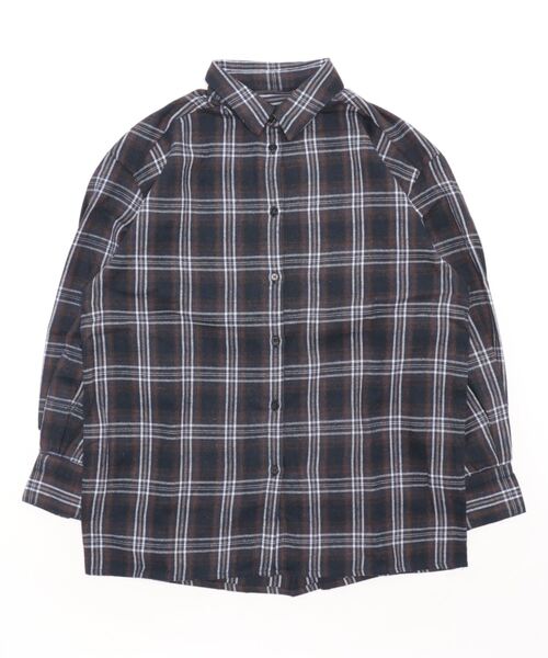STYLEBLOCK(スタイルブロック)の「ビエラ先染めチェックシャツ(シャツ/ブラウス・レディース・ネイビー/ブラック/ベージュ・M)」の9枚目の写真