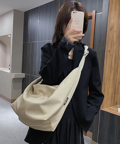 ナイロン 大容量 ワンハンドル結び ショルダーバッグ/トートバッグ  