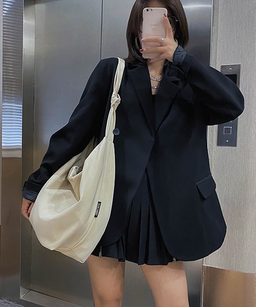 Revo.(レボ)の「ナイロン 大容量 ワンハンドル結び ショルダーバッグ/トートバッグ(トートバッグ・レディース・カーキ/スモークピンク/アイボリー/ブラック・FREE)」の13枚目の写真