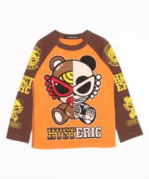 HYSTERIC MINI（ヒステリックミニ）の「Hystericmini TEDDY SKULL ラグラン長袖Tシャツ（Tシャツ/カットソー・キッズ）」