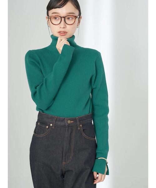 earth music&ecology(アースミュージックアンドエコロジー)の「リブタートルニットプルオーバー(ニット/セーター・レディース・ベージュ/ブラック/ピンク/ブルー/グリーン/アイボリー・M/S)」の11枚目の写真