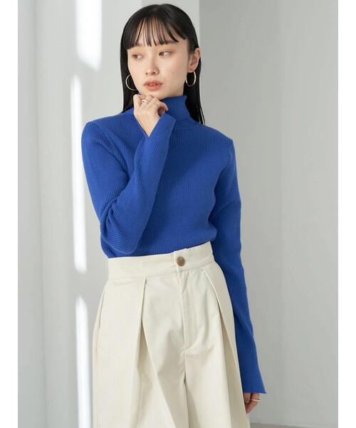 earth music&ecology(アースミュージックアンドエコロジー)の「リブタートルニットプルオーバー(ニット/セーター・レディース・ベージュ/ブラック/ピンク/ブルー/グリーン/アイボリー・M/S)」の12枚目の写真