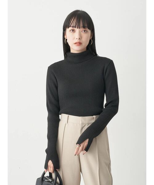 earth music&ecology(アースミュージックアンドエコロジー)の「リブタートルニットプルオーバー(ニット/セーター・レディース・ベージュ/ブラック/ピンク/ブルー/グリーン/アイボリー・M/S)」の19枚目の写真