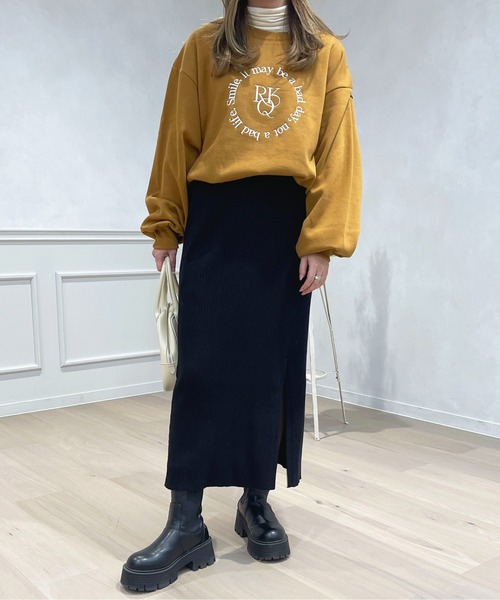 apres jour（アプレジュール）の「スリットリブニットナロースカート【ZOZOTOWN限定アイテム】（スカート・レディース・ブラック/ダークブラウン/アイボリー・X-LARGE/フリー）」の20枚目の写真