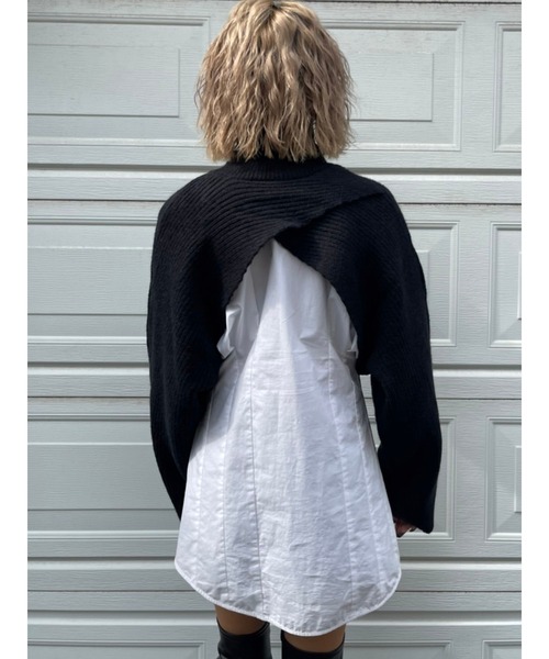 EGOIST（エゴイスト）の「2WAYクロスニットトップス（ニット/セーター・レディース・ブラック/パープル/ブラウン・FREE）」の12枚目の写真