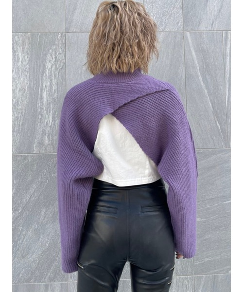 EGOIST（エゴイスト）の「2WAYクロスニットトップス（ニット/セーター・レディース・ブラック/パープル/ブラウン・FREE）」の9枚目の写真