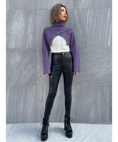 EGOIST（エゴイスト）の「2WAYクロスニットトップス（ニット/セーター・レディース・ブラック/パープル/ブラウン・FREE）」の10枚目の写真