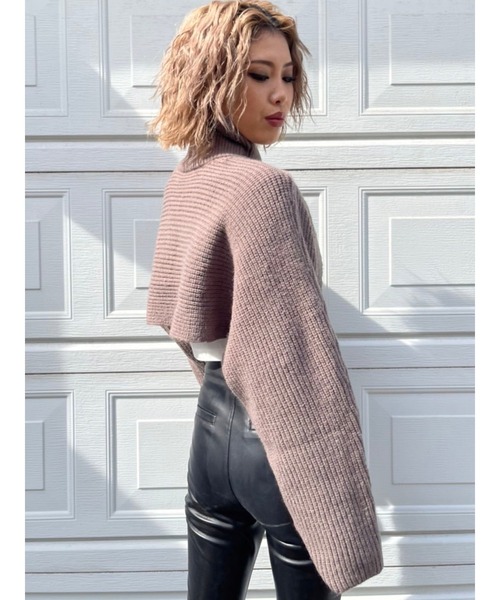 EGOIST（エゴイスト）の「2WAYクロスニットトップス（ニット/セーター・レディース・ブラック/パープル/ブラウン・FREE）」の6枚目の写真