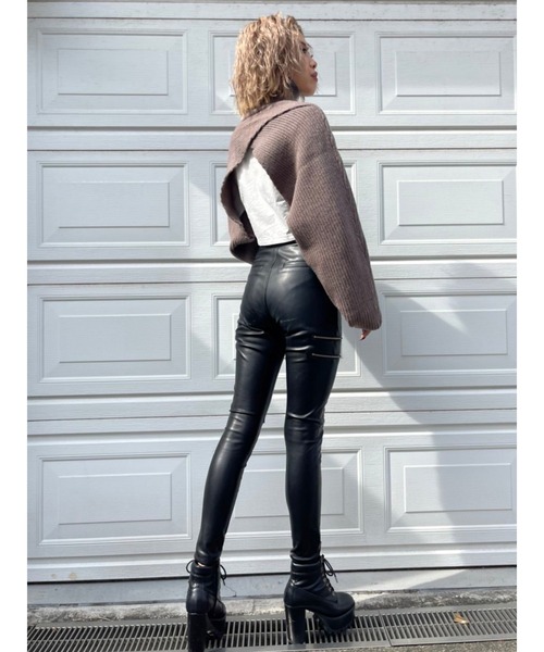 EGOIST（エゴイスト）の「2WAYクロスニットトップス（ニット/セーター・レディース・ブラック/パープル/ブラウン・FREE）」の7枚目の写真