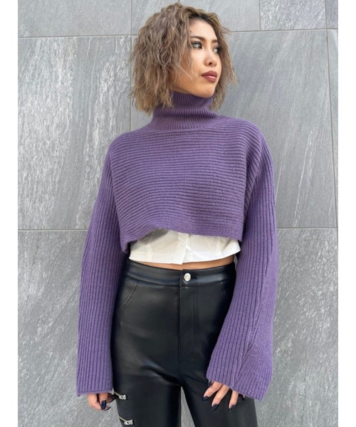 EGOIST（エゴイスト）の「2WAYクロスニットトップス（ニット/セーター・レディース・ブラック/パープル/ブラウン・FREE）」の8枚目の写真