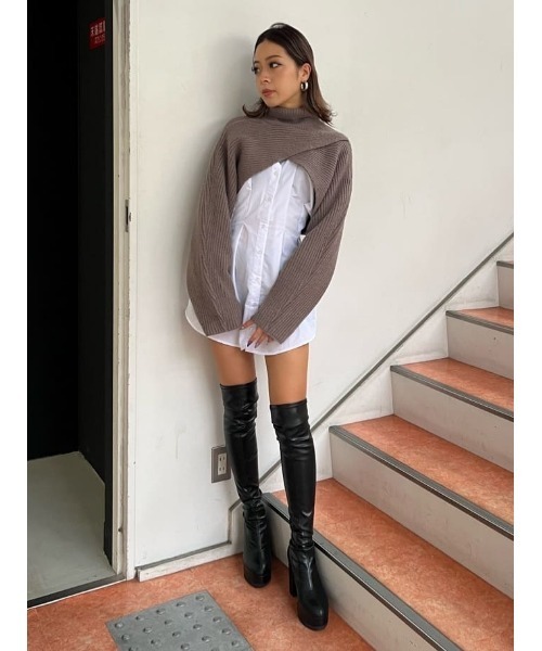 EGOIST（エゴイスト）の「2WAYクロスニットトップス（ニット/セーター・レディース・ブラック/パープル/ブラウン・FREE）」の17枚目の写真