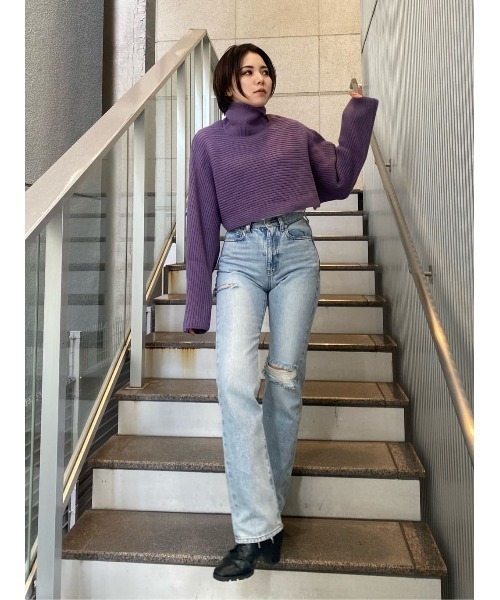 EGOIST（エゴイスト）の「2WAYクロスニットトップス（ニット/セーター・レディース・ブラック/パープル/ブラウン・FREE）」の22枚目の写真