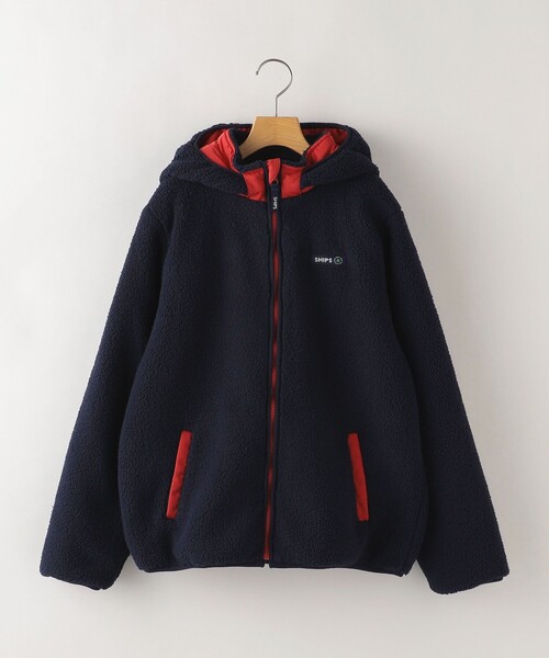 SHIPS（シップス）の「SHIPS KIDS:145～160cm / ＜撥水/手洗い可能＞ボア リバーシブル フード ジャケット（その他アウター・キッズ・ネイビー/キャメル・S/145/M/160）」の2枚目の写真