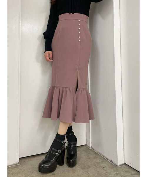 EATME(イートミー)の「フェイクパールボタンマーメイドスカート(スカート・レディース・その他1/ピンク/ブラック・SMALL/MEDIUM)」の22枚目の写真
