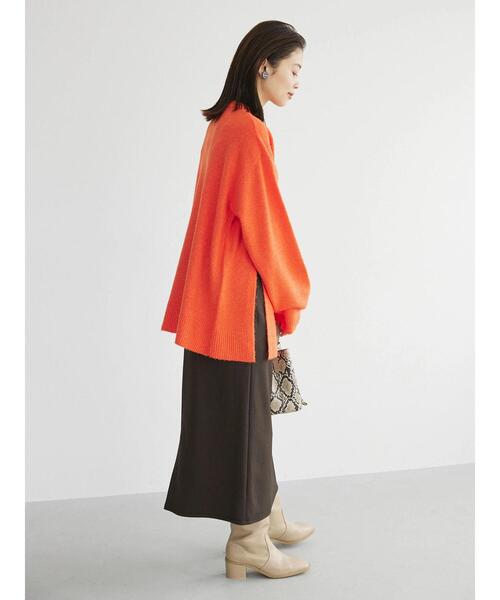 Green Parks(グリーンパークス)の「着心地スリットニットプルオーバー(ニット/セーター・レディース・ブラウン/アイボリー/オレンジ・FREE)」の10枚目の写真