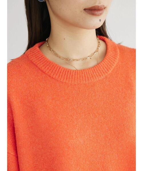 Green Parks(グリーンパークス)の「着心地スリットニットプルオーバー(ニット/セーター・レディース・ブラウン/アイボリー/オレンジ・FREE)」の15枚目の写真