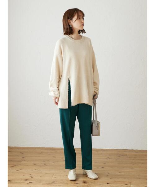 Green Parks(グリーンパークス)の「着心地スリットニットプルオーバー(ニット/セーター・レディース・ブラウン/アイボリー/オレンジ・FREE)」の18枚目の写真