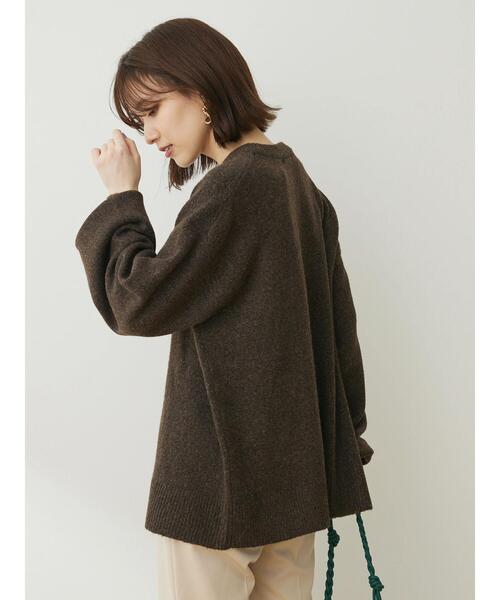 Green Parks(グリーンパークス)の「着心地スリットニットプルオーバー(ニット/セーター・レディース・ブラウン/アイボリー/オレンジ・FREE)」の19枚目の写真