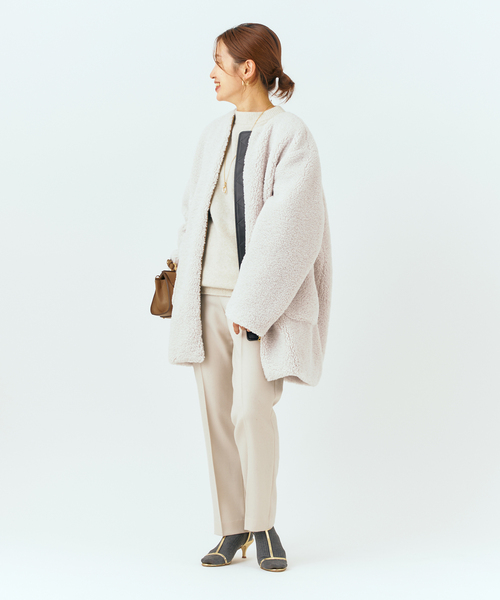 IENA(イエナ)の「Organic Wool ストレートパンツ(その他パンツ・レディース・アイボリー/ピンク/チャコールグレー/エメラルドブルー・40/38/36/34)」の18枚目の写真