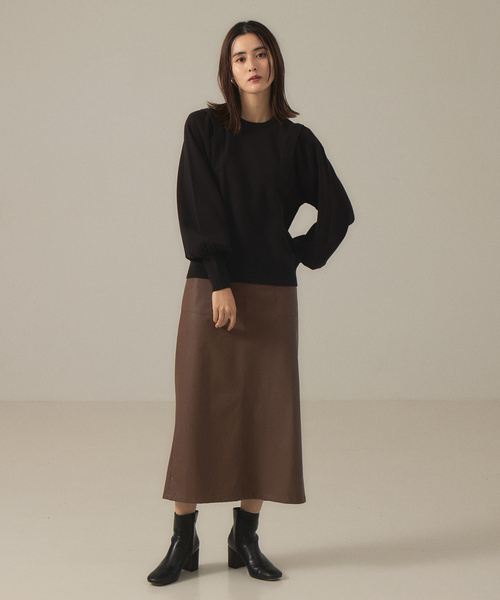 abahouse mavie（アバハウスマヴィ）の「袖ボリュームプルオーバー（ニット/セーター・レディース・ダークグリーン/ホワイト/ブラック/イエロー・フリー）」の16枚目の写真