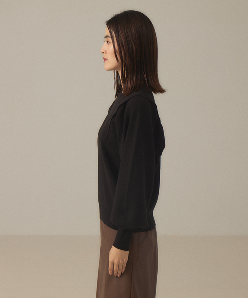 abahouse mavie（アバハウスマヴィ）の「袖ボリュームプルオーバー（ニット/セーター・レディース・ダークグリーン/ホワイト/ブラック/イエロー・フリー）」の18枚目の写真