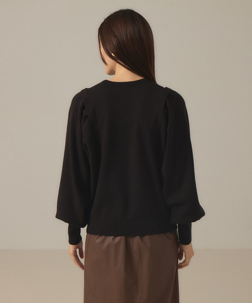 abahouse mavie（アバハウスマヴィ）の「袖ボリュームプルオーバー（ニット/セーター・レディース・ダークグリーン/ホワイト/ブラック/イエロー・フリー）」の19枚目の写真