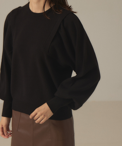 abahouse mavie（アバハウスマヴィ）の「袖ボリュームプルオーバー（ニット/セーター・レディース・ダークグリーン/ホワイト/ブラック/イエロー・フリー）」の21枚目の写真