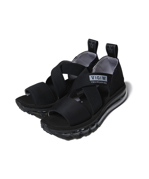 VIRGOwearworks（ヴァルゴウェアワークス）の「Cross V cushion Sandals（サンダル・メンズ・ブラック/グレー/パープル・2/3/4）」の5枚目の写真