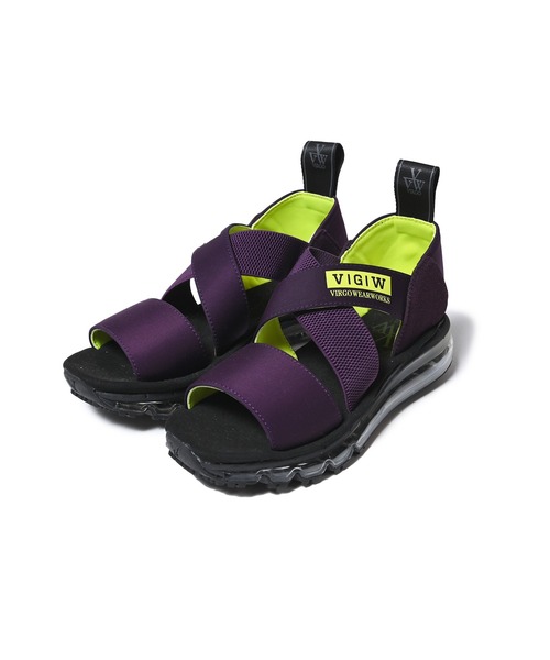 VIRGOwearworks（ヴァルゴウェアワークス）の「Cross V cushion Sandals（サンダル・メンズ・ブラック/グレー/パープル・2/3/4）」の4枚目の写真
