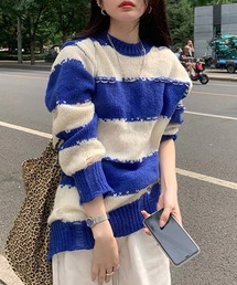ダメージ加工ニット