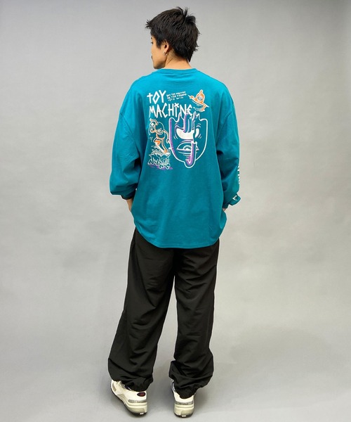 TOY　MACHINE（トイ　マシーン）の「【ムラサキスポーツ限定】TOY MACHINE/トイマシーン ビッグシルエット バックプリントロンT MTMPDLT4（Tシャツ/カットソー・メンズ・グリーン系その他/ホワイト×ブラック/ブラック×ブラック・M/L/XL）」の6枚目の写真