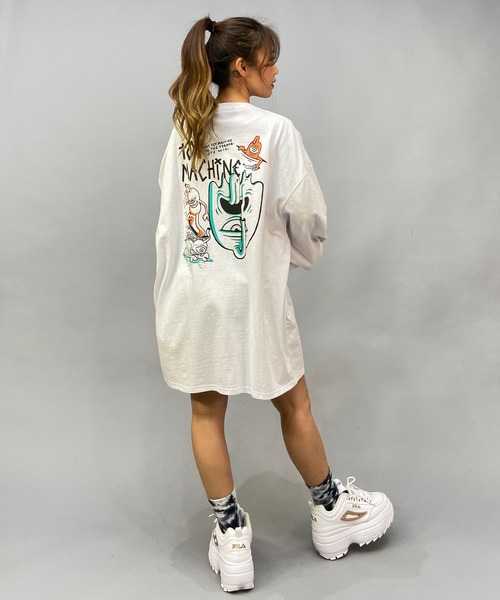 TOY　MACHINE（トイ　マシーン）の「【ムラサキスポーツ限定】TOY MACHINE/トイマシーン ビッグシルエット バックプリントロンT MTMPDLT4（Tシャツ/カットソー・メンズ・グリーン系その他/ホワイト×ブラック/ブラック×ブラック・M/L/XL）」の15枚目の写真