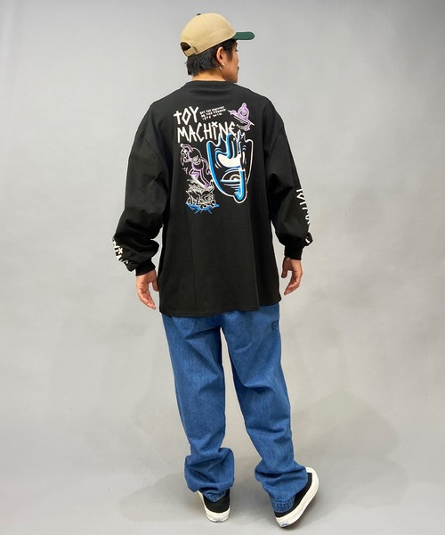 TOY　MACHINE（トイ　マシーン）の「【ムラサキスポーツ限定】TOY MACHINE/トイマシーン ビッグシルエット バックプリントロンT MTMPDLT4（Tシャツ/カットソー・メンズ・グリーン系その他/ホワイト×ブラック/ブラック×ブラック・M/L/XL）」の11枚目の写真