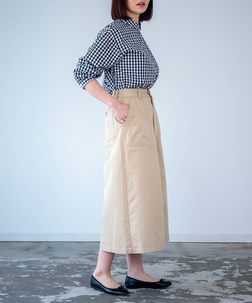 D.M.G.（ドミンゴ）の「[D.M.G. / ディーエムジー] コーマチノ ベイカースカート（スカート・レディース・ベージュ/オリーブ・M/S）」の15枚目の写真