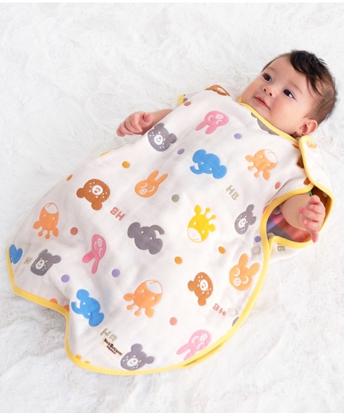 六重織 どうぶつ柄 ガーゼスリーパー（ベビーパジャマ/スリーパー）｜HOT BISCUITS（ホットビスケッツ）